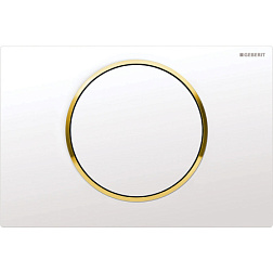 Клавиша смыва Sigma10 декоративное кольцо: позолота, белая, пластик, механическая, 1 клавиша 115.758.KK.5 Geberit