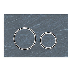 Клавиша смыва Sigma21 сланец mustang; декоративные кольца: гл. хром, камень, механическая, серая 115.884.JM.1 Geberit